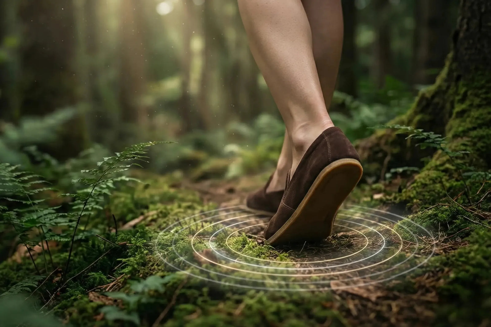 Earthing Connect grounding shoe — copper rivet sole detail